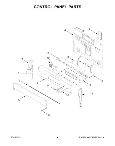 Control panel parts
