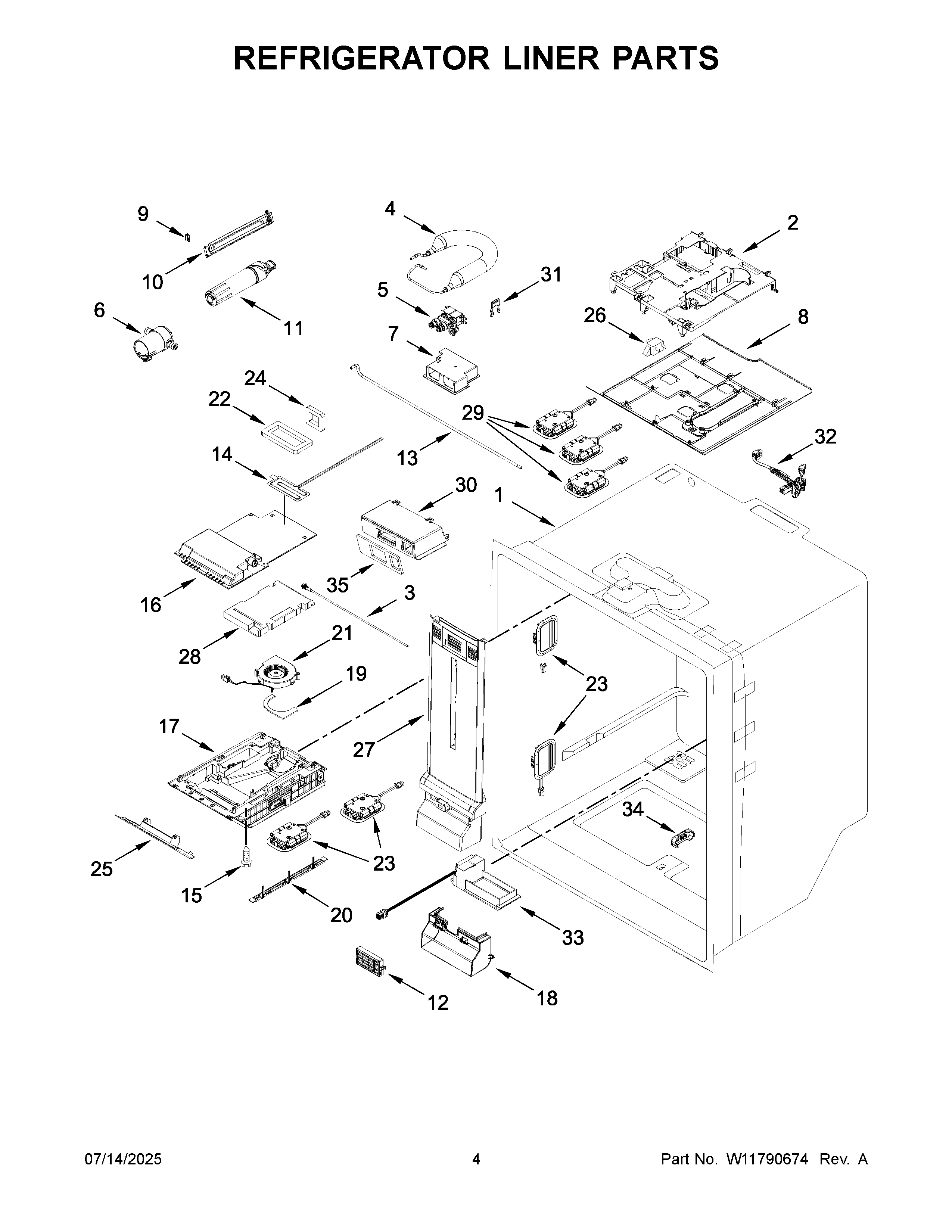 Refrigerator liner parts