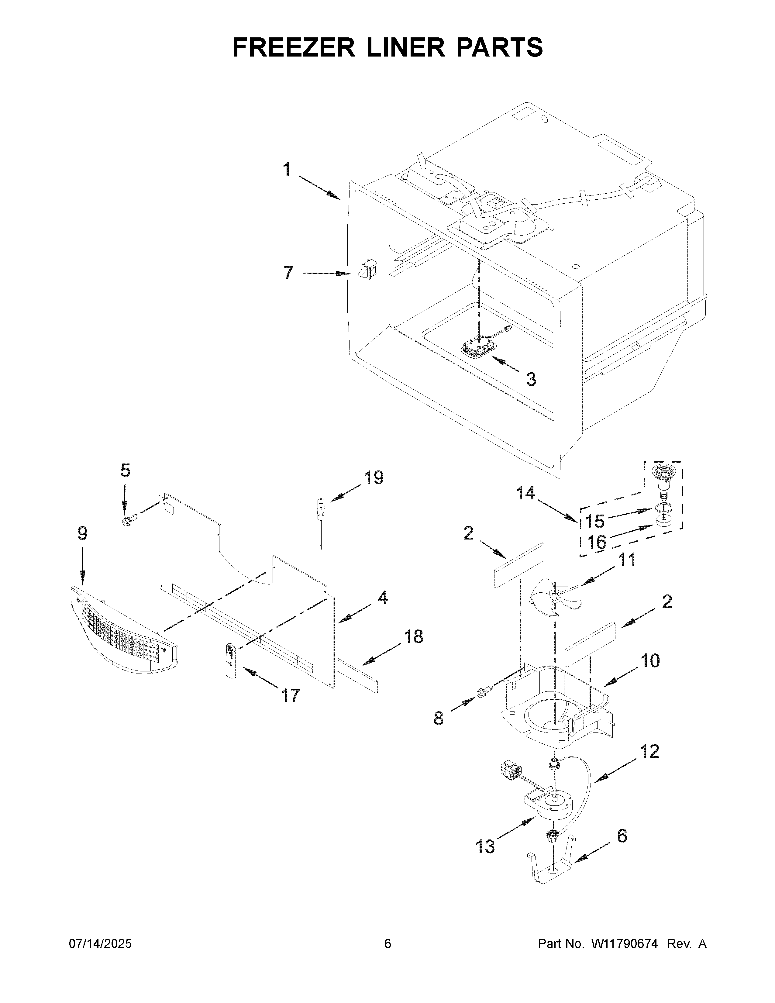Freezer liner parts