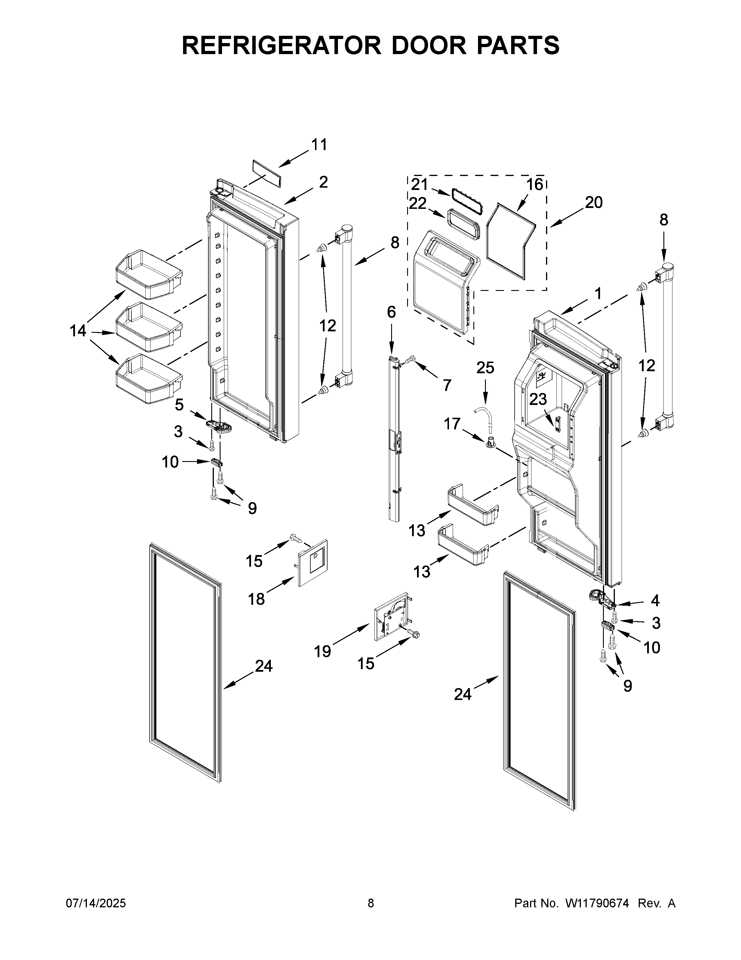 Refrigerator door parts