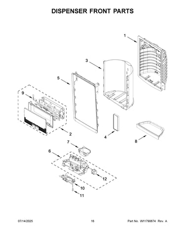 Dispenser front parts