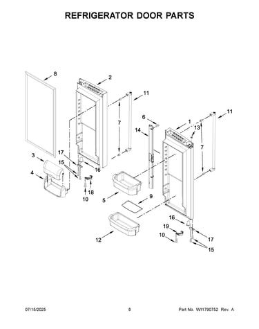 Refrigerator door parts