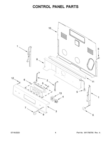 Control panel parts