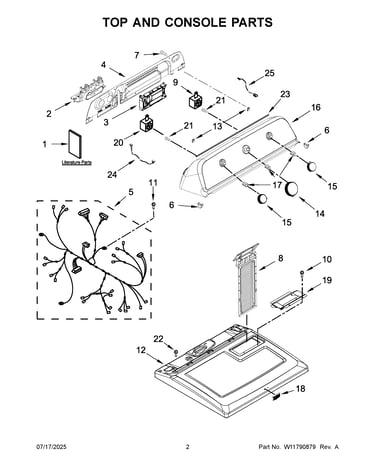 Top and console parts