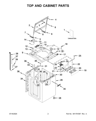 Top and cabinet parts