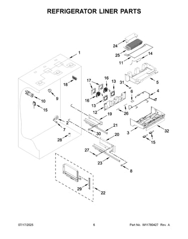 Refrigerator liner parts