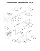 Freezer liner and icemaker parts