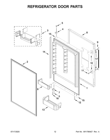 Refrigerator door parts