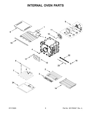 Internal oven parts