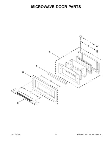 Microwave door parts