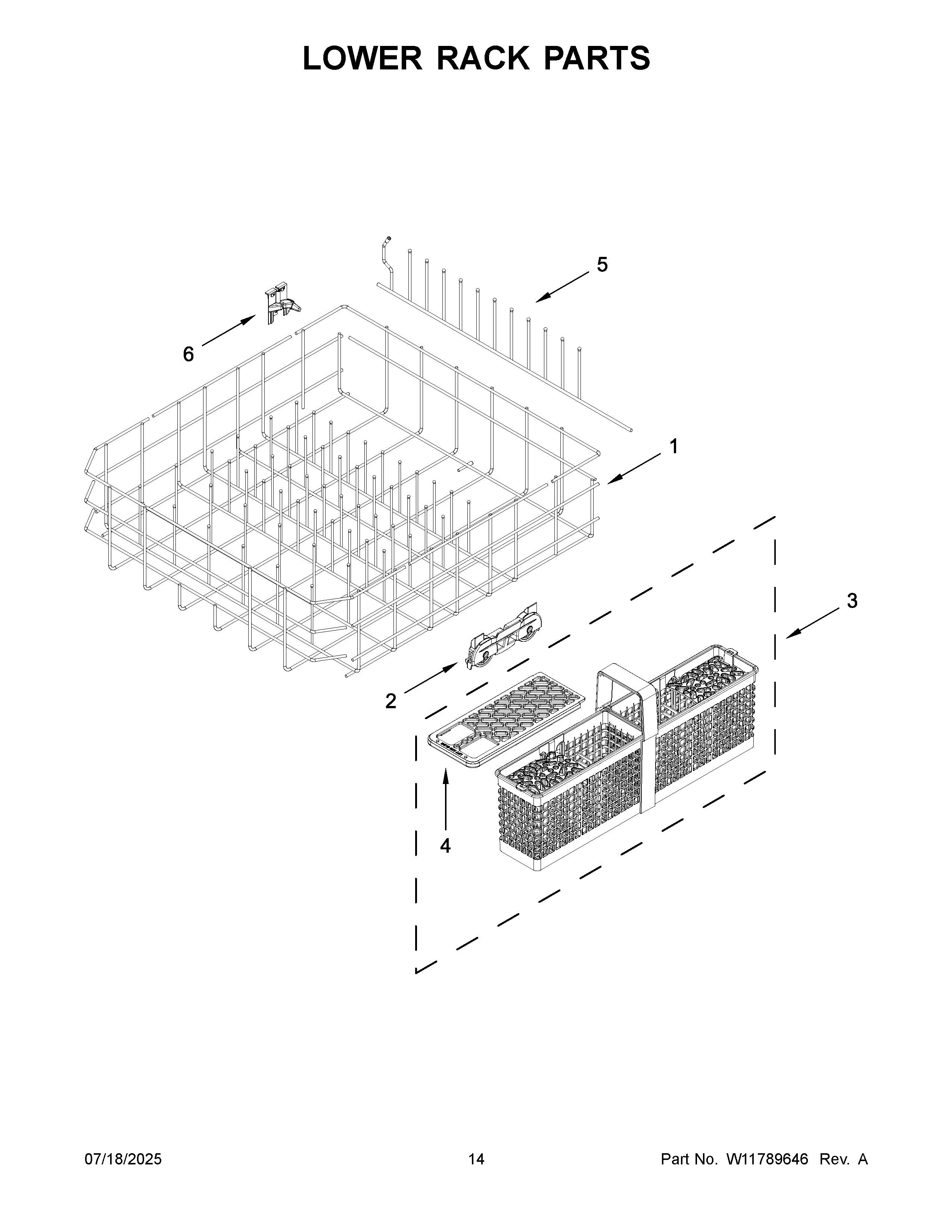 Lower rack parts