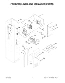 Freezer liner and icemaker parts