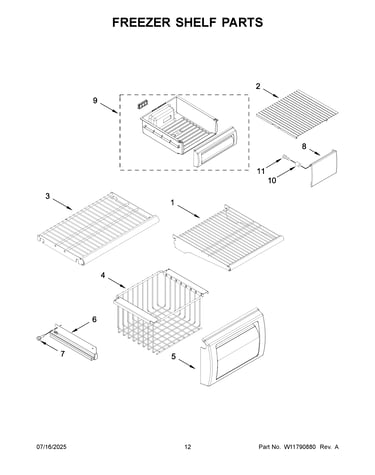 Freezer shelf parts