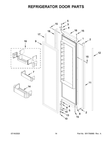 Refrigerator door parts