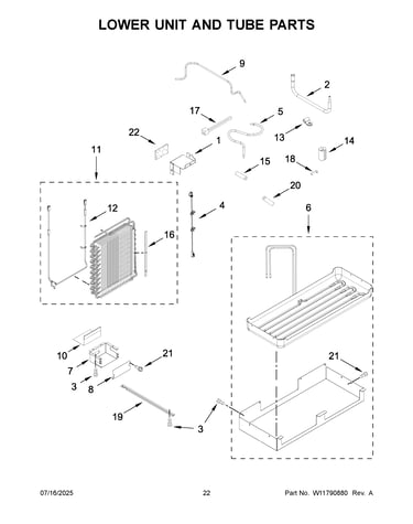 Lower unit and tube parts