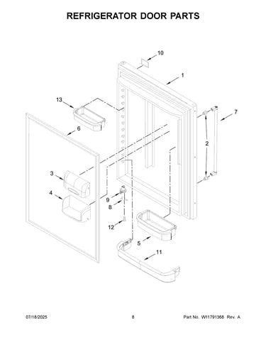 Refrigerator door parts
