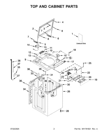 Top and cabinet parts