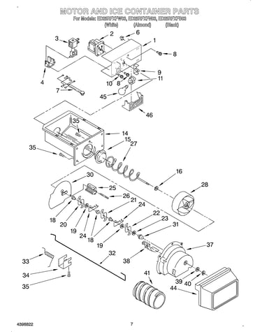 Motor and ice container