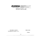 Eureka 1932A repair parts list-vacuum cleaner diagram
