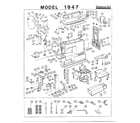 Happy America 1947 sewing machine assembly diagram