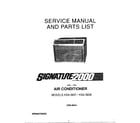 Sharp 58730 air conditioner manual/front cover diagram