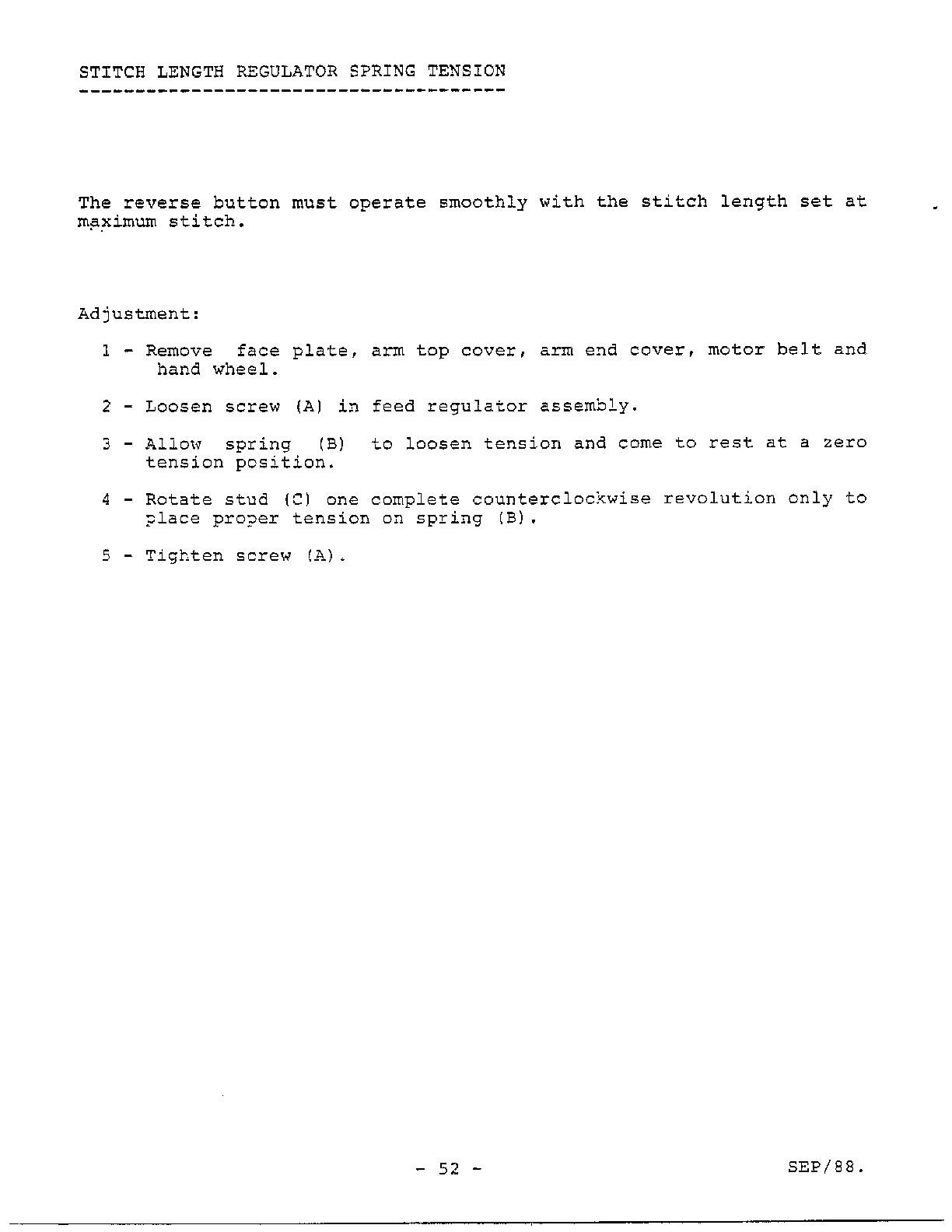 Adjustment procedures page 5