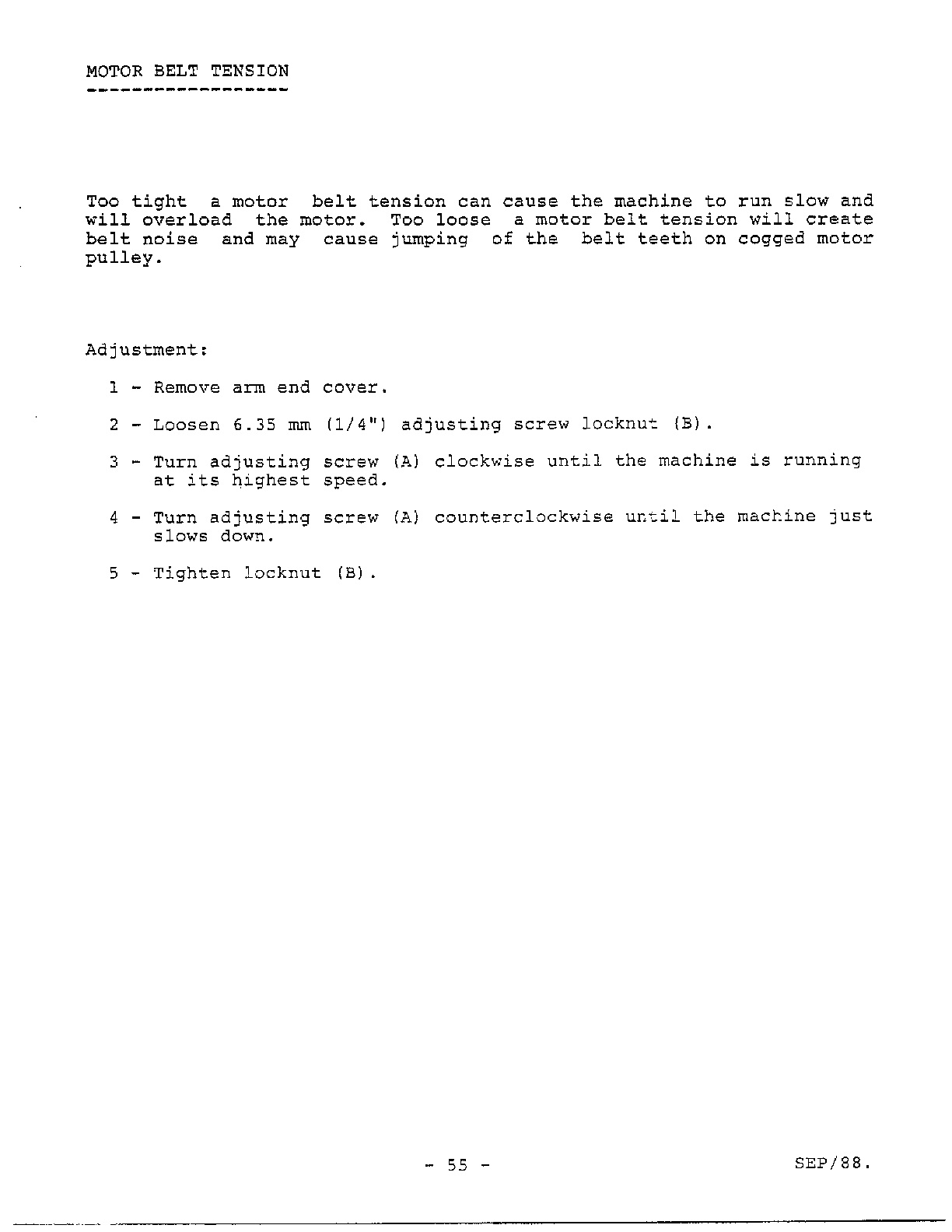 Adjustment procedures page 8