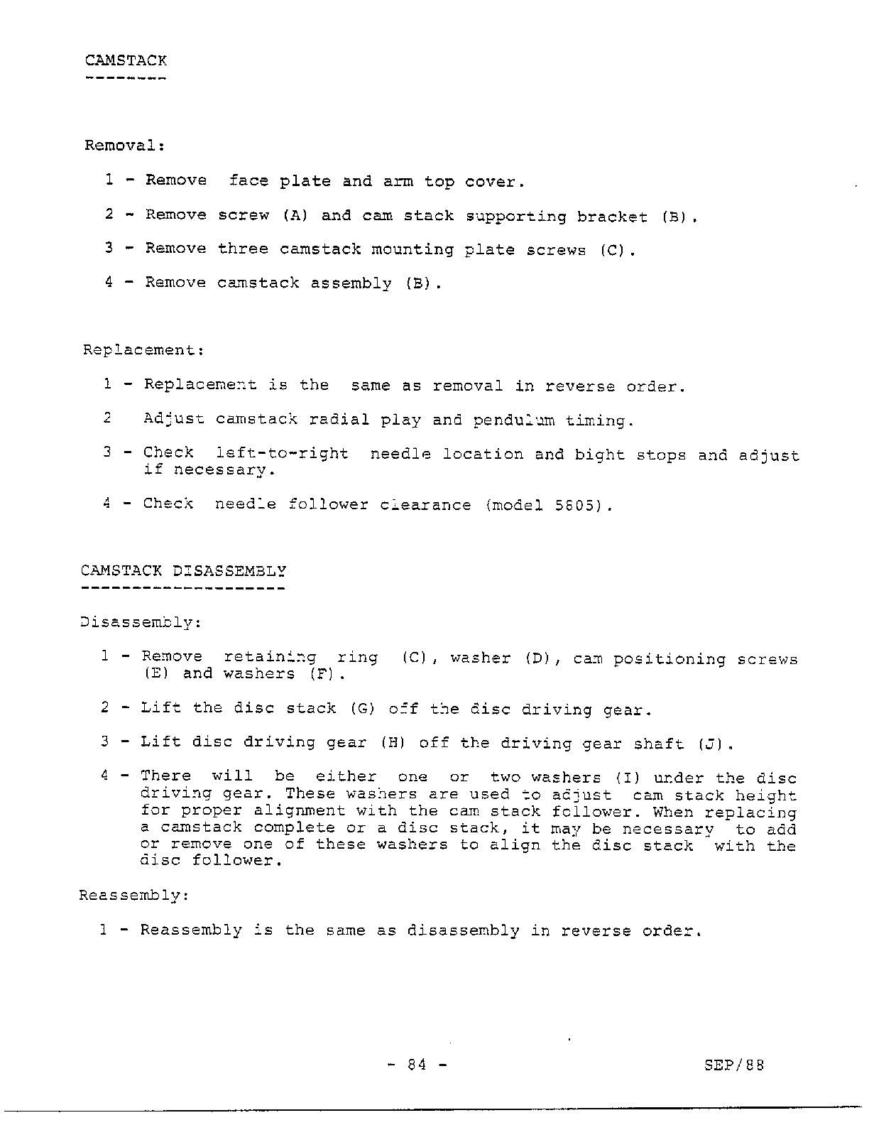 PARTS REMOVAL/REPLACEMENT Page 16