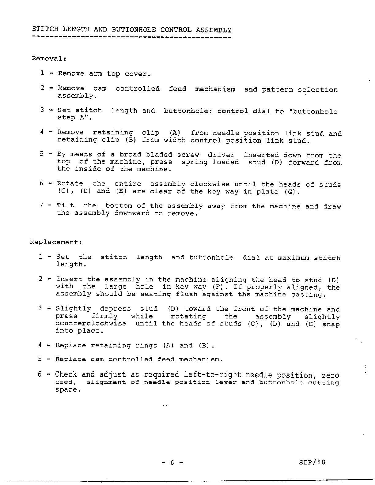 Removals/replacement page 2