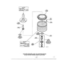 Amana 6492-LWM-251 agitator/drive bell/seal kit/washtub and hub diagram