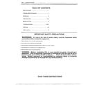 Weider 70072 table of contents/precautions diagram