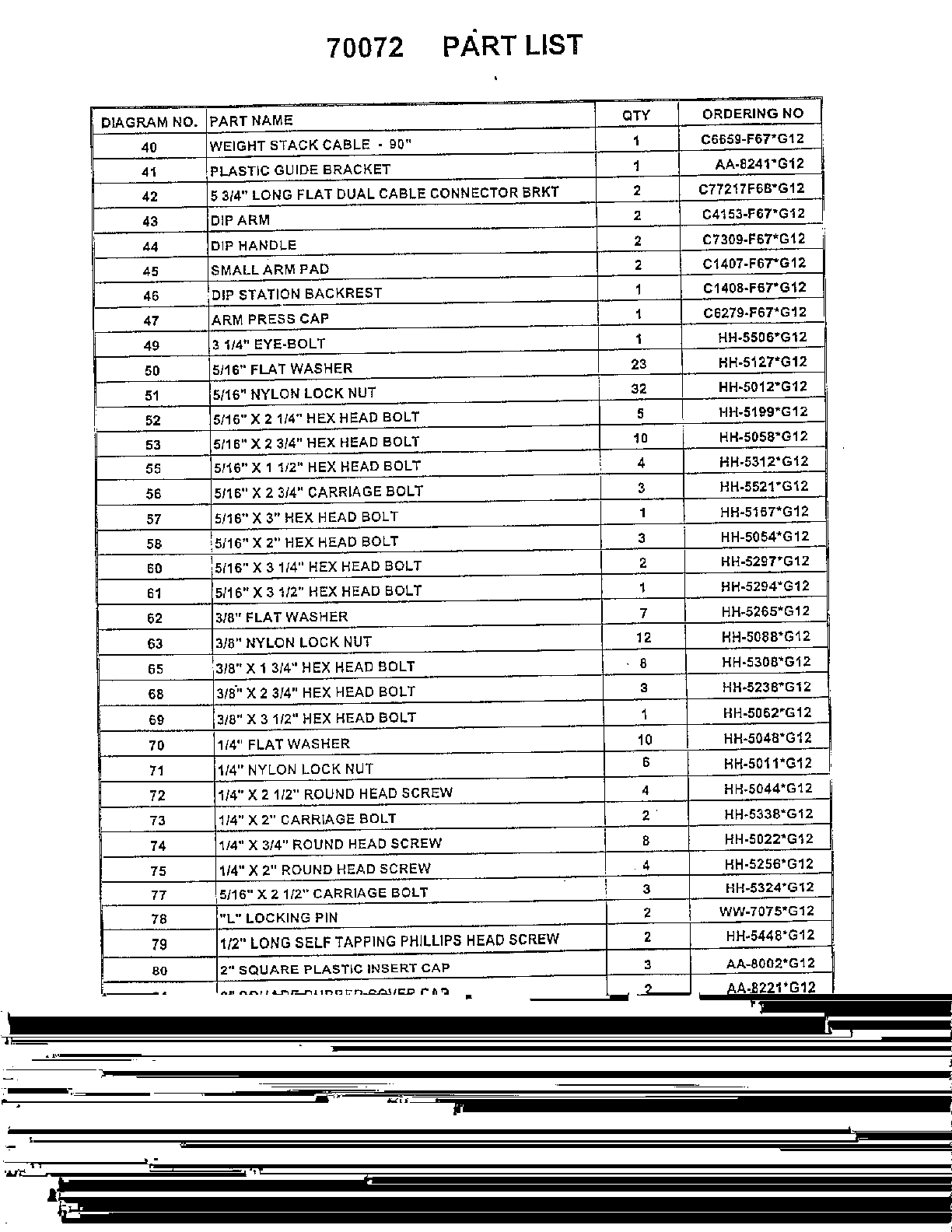 PARTS LIST REFERENCE SHEET Page 2