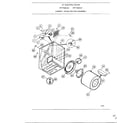 Frigidaire 7599-80 cabinet, drum, heater assembly diagram
