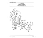 Frigidaire 8348-80D cabinet drum and heat duct diagram