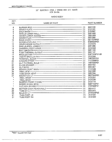 Frigidaire 8448A electric range Parts | Diagrams | Sears PartsDirect