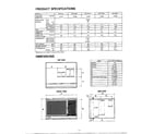 Matsushita CW-1000FU specifications/dimensions diagram