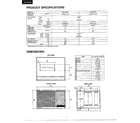 Matsushita CW-2003SU specifications/dimensions diagram