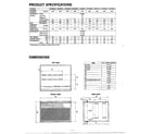 Matsushita CW-700JU specifications/dimensions diagram