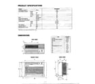 Matsushita CW-500RU specifications/dimensions diagram