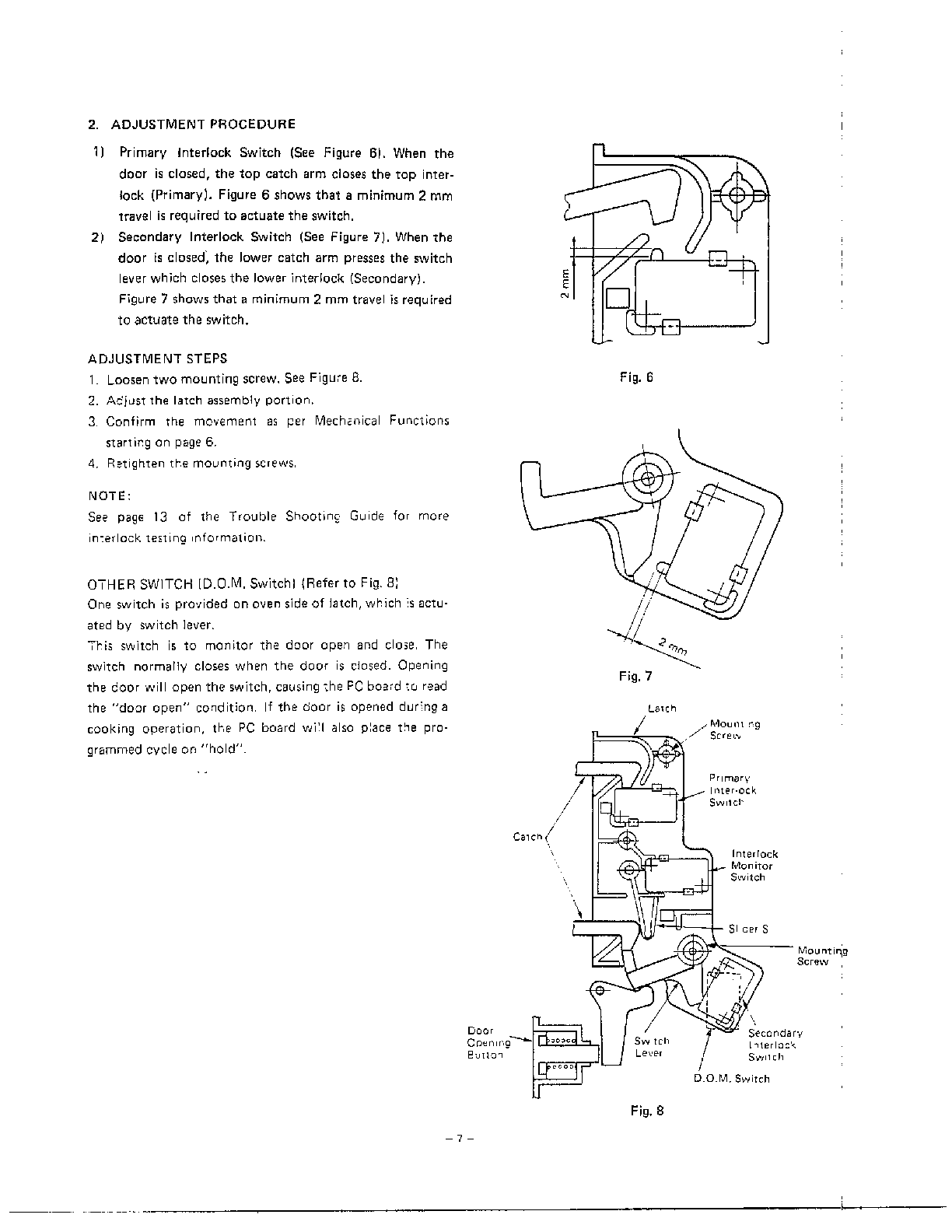 INTERLOCK FUNCTIONS/ADJUSTMENTS Page 2