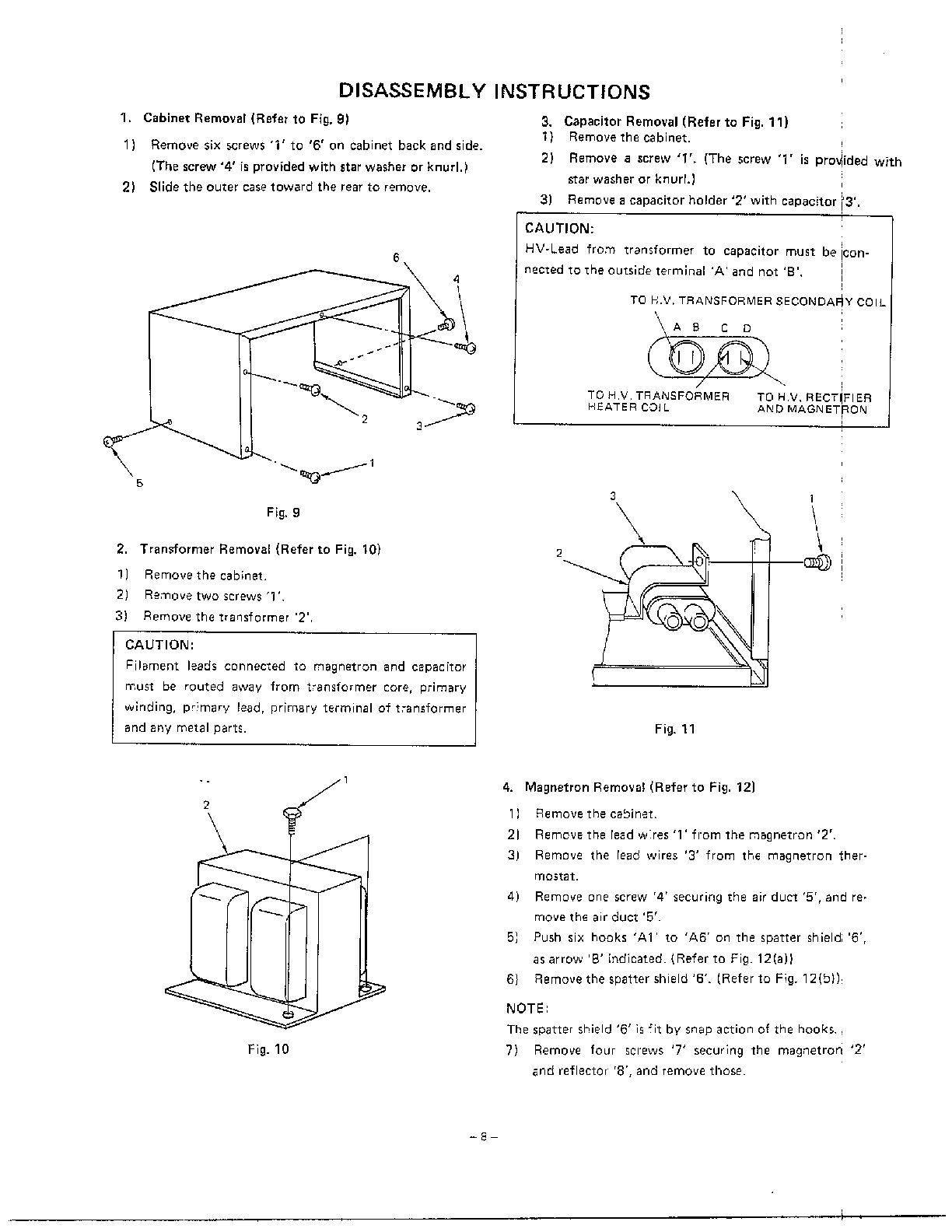 DISASSEMBLY INSTRUCTIONS