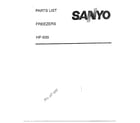 Sanyo HF-500 freezers part list diagram