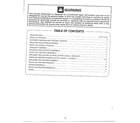 Panasonic MC-5150 table of contents diagram