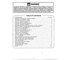 Panasonic MC-V5355 warning/table of contents diagram
