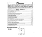 Panasonic MC-V6965 warning/table of contents diagram