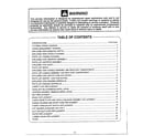 Panasonic MC-V7377 warning/table of contents diagram