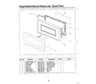 Samsung MW2000U/XAA exploded view and parts list-door part diagram