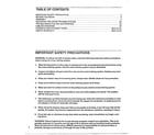 Weslo WL80803 table of contents/precautions diagram