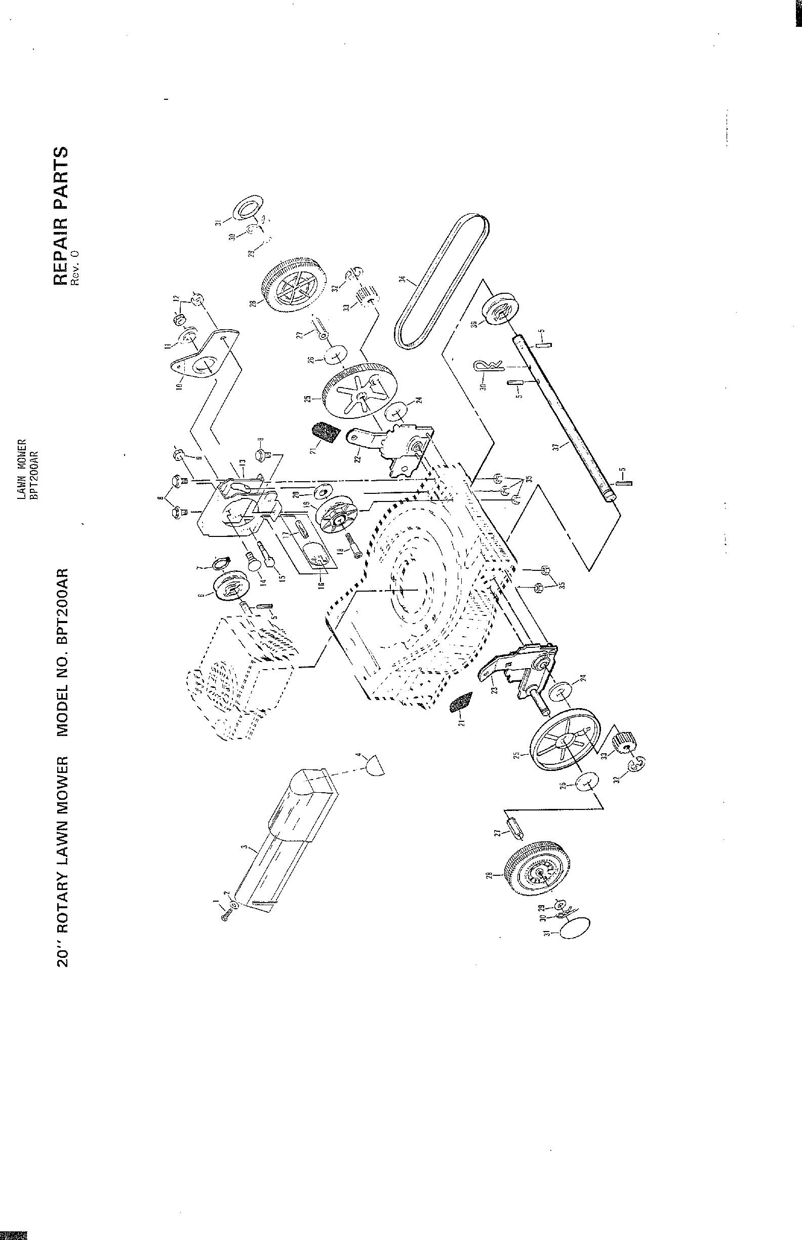 20" rotary lawn mower