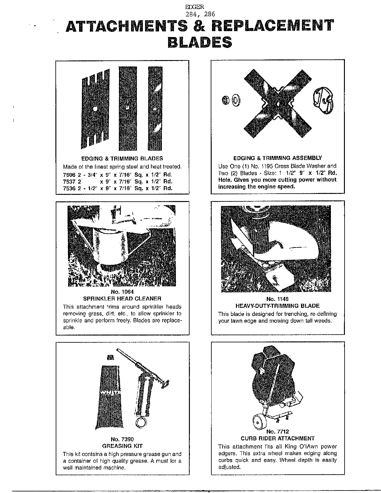 ATTACHMENTS/ REPLACEMENT BLADES